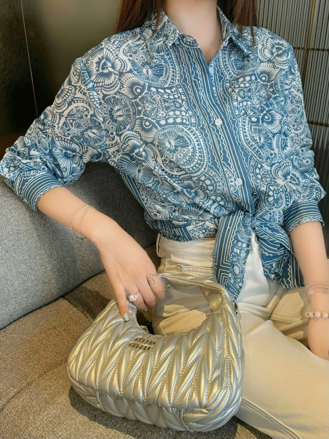 D*r 25ss printed transparent shirt