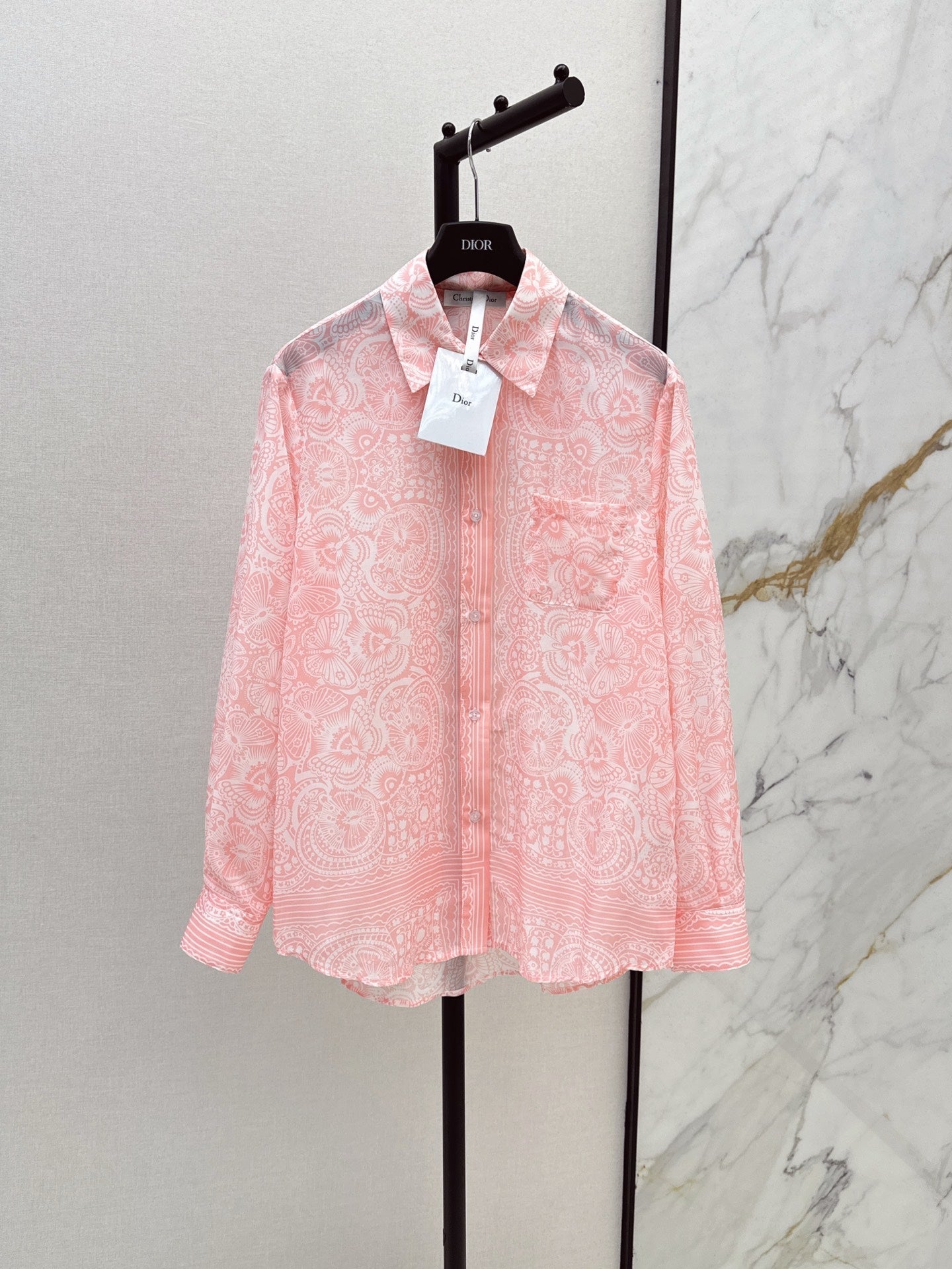 D*r 25ss printed transparent shirt