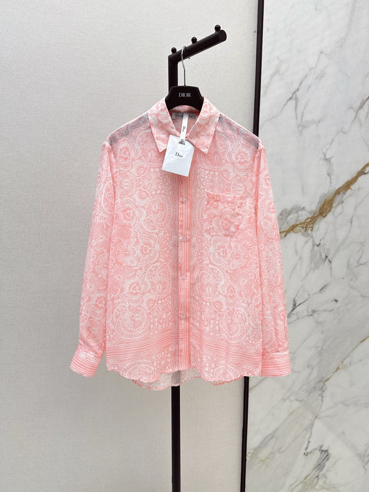 D*r 25ss printed transparent shirt