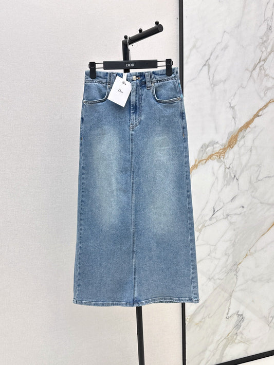 D*r 25ss denim skirt with pocket print