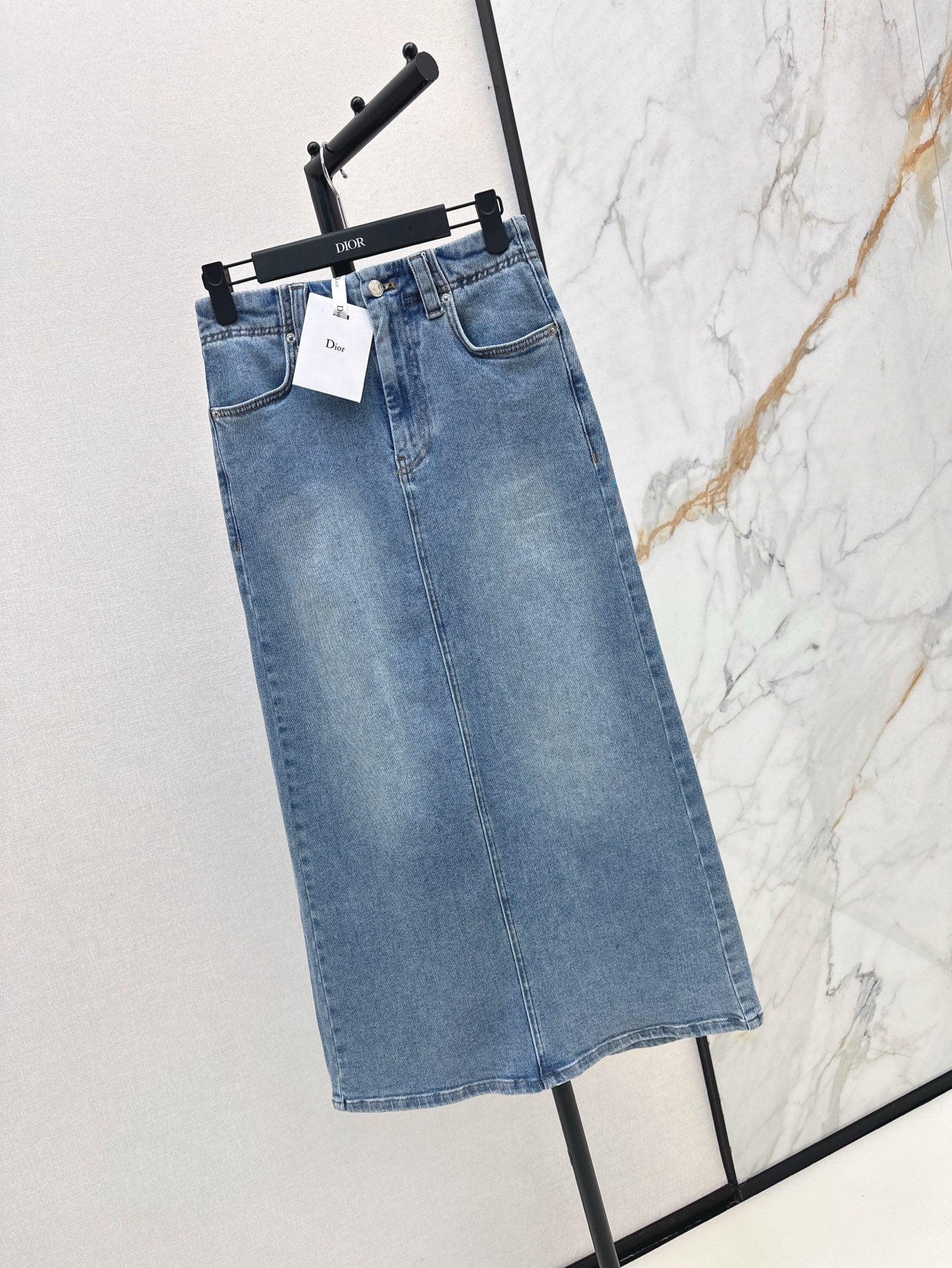 D*r 25ss denim skirt with pocket print