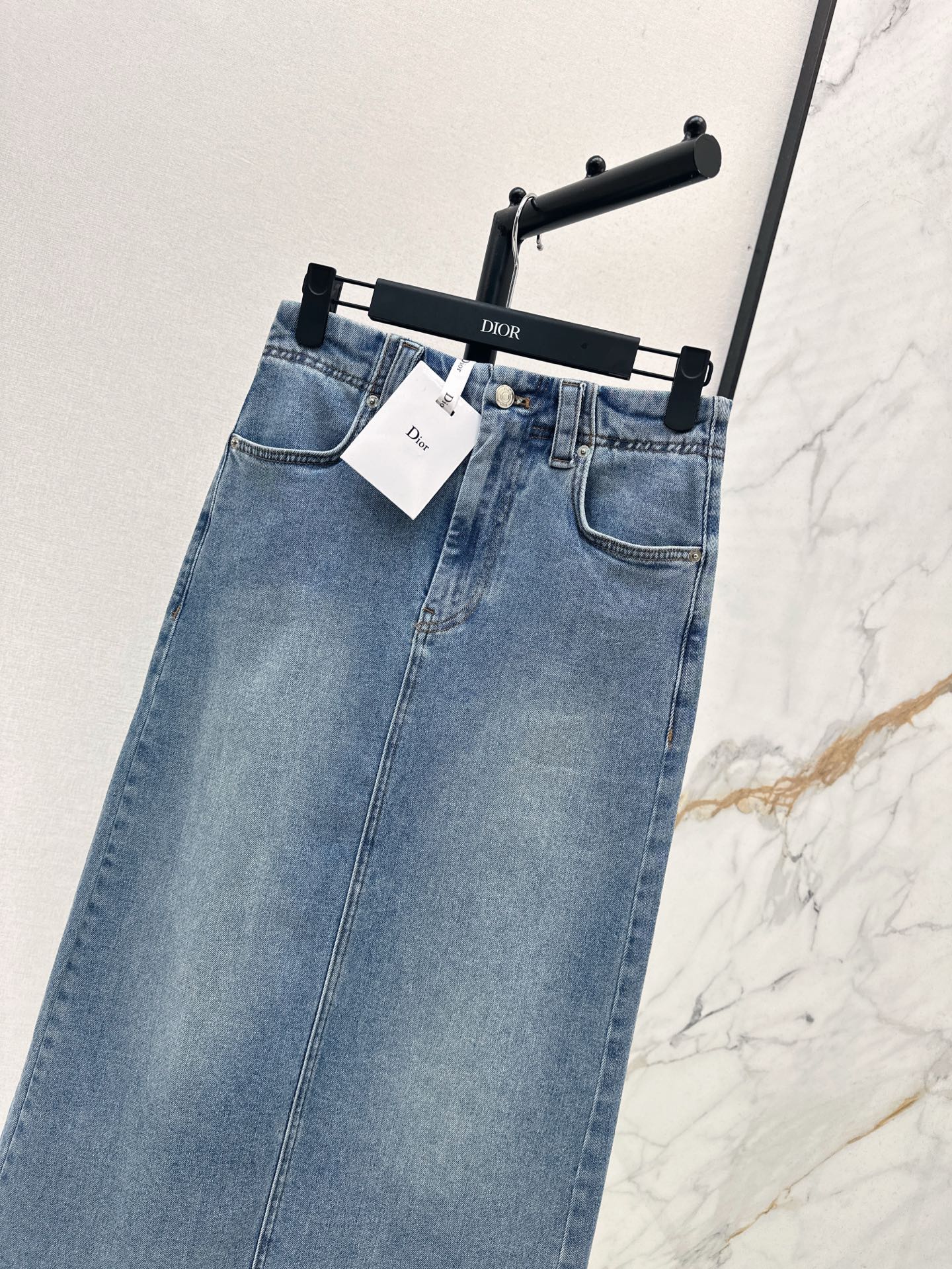 D*r 25ss denim skirt with pocket print