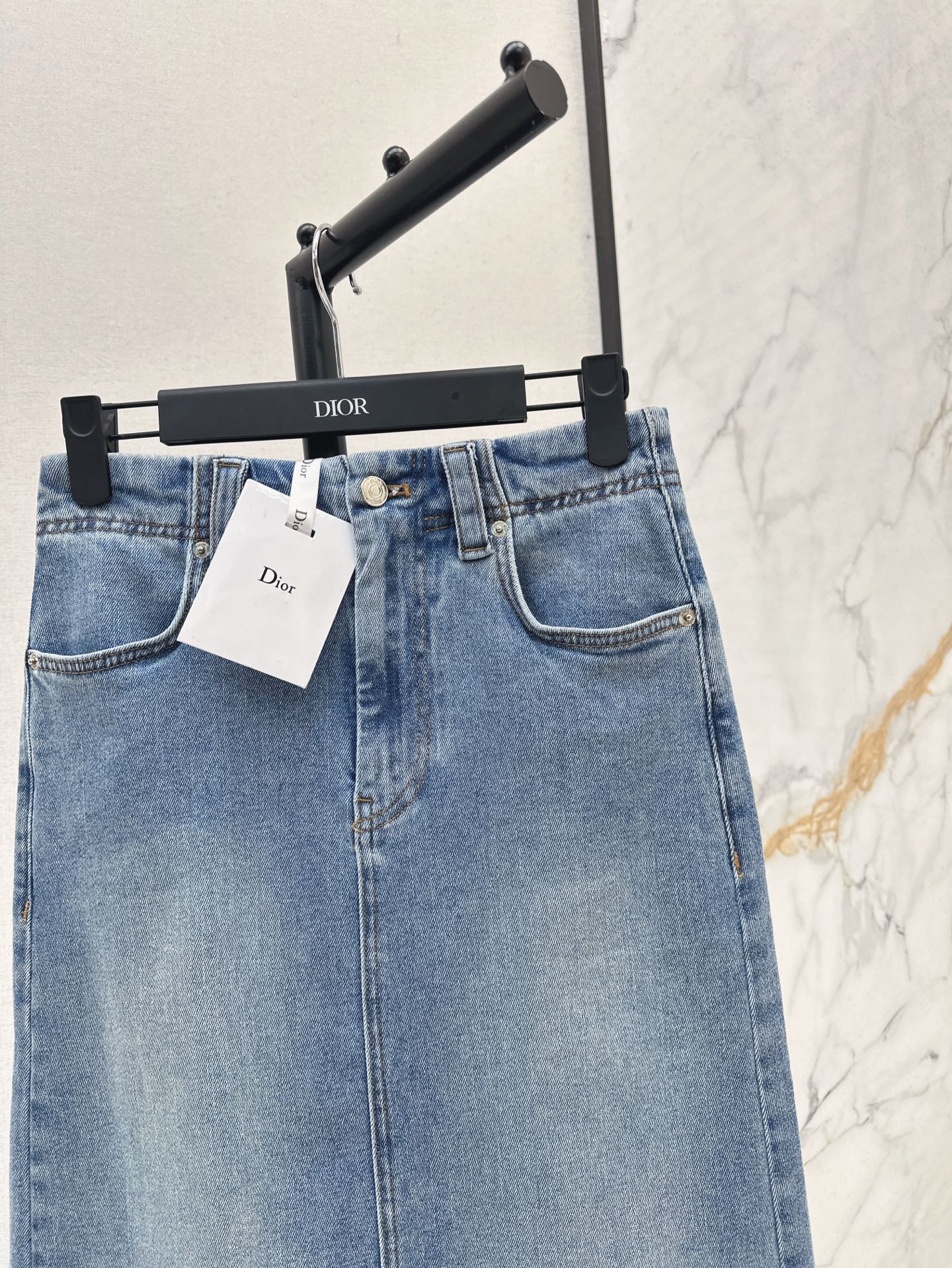 D*r 25ss denim skirt with pocket print
