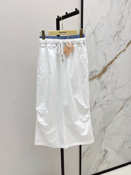 M*u 25ss drawstring waist midi skirt