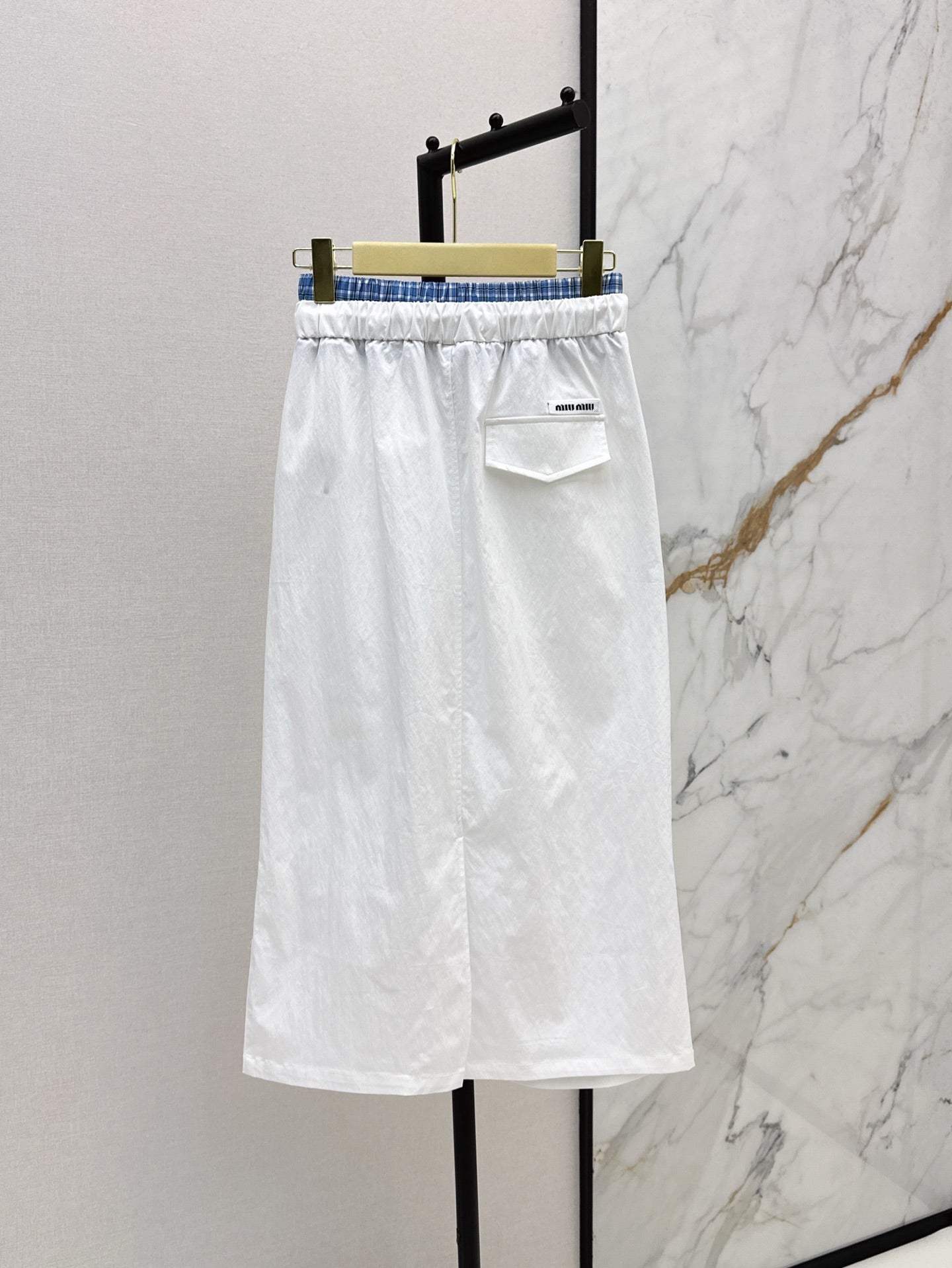 M*u 25ss drawstring waist midi skirt