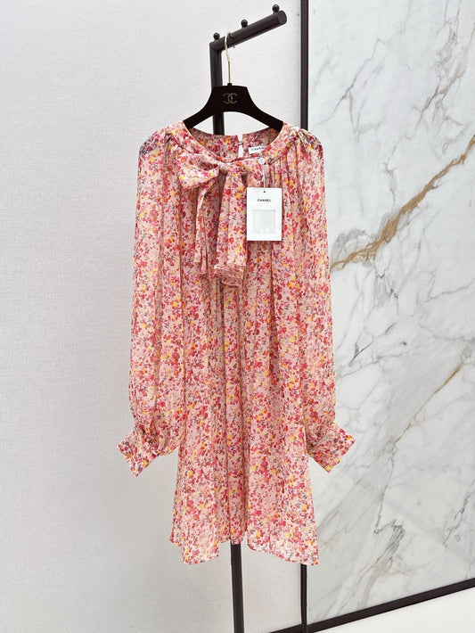 C*nel 25ss printed silk dress