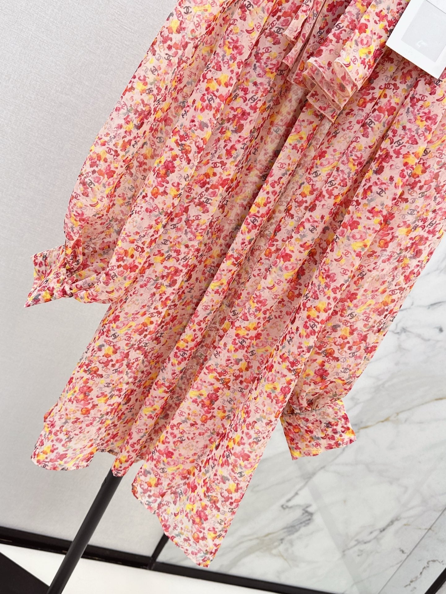 C*nel 25ss printed silk dress