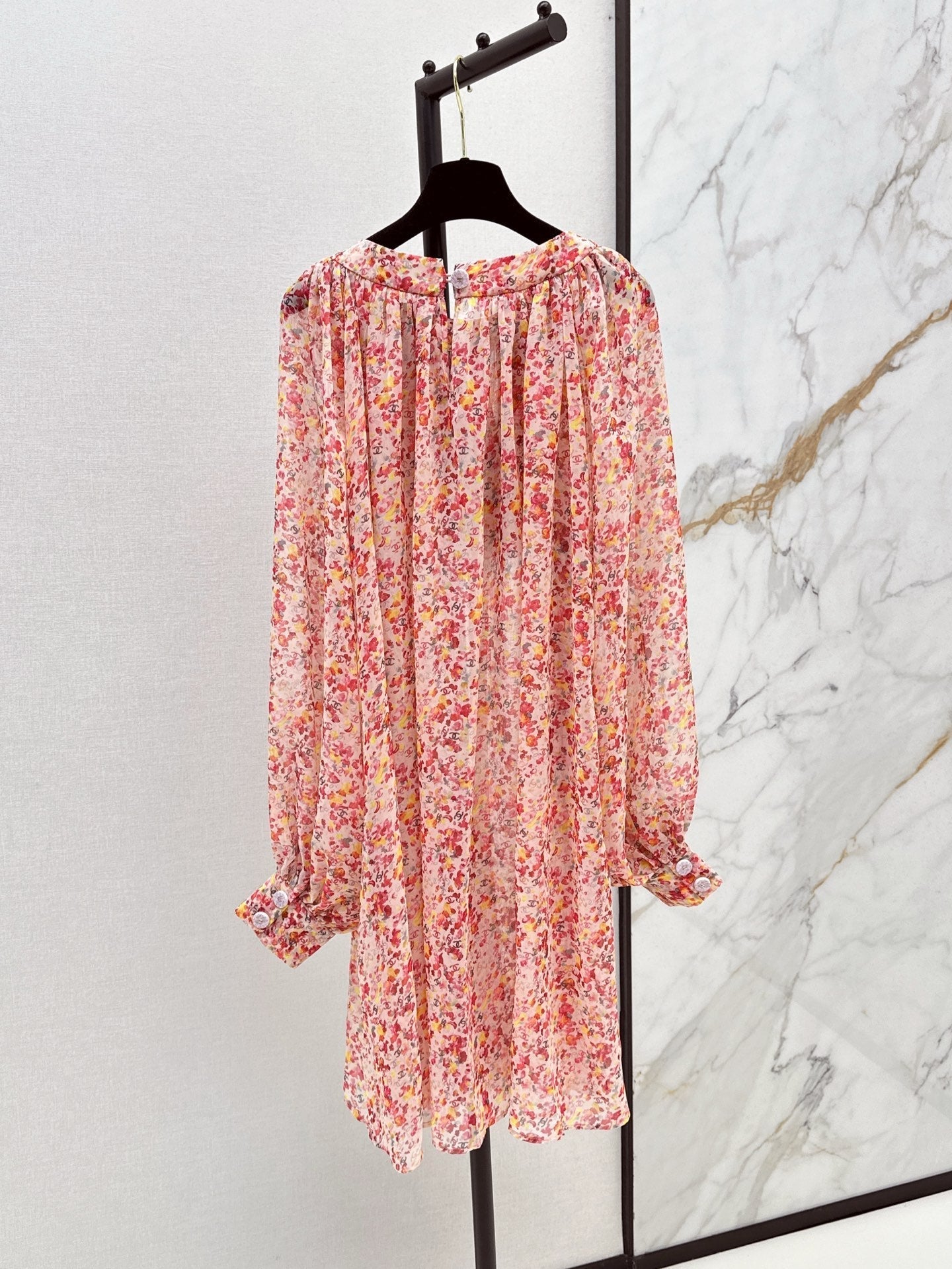 C*nel 25ss printed silk dress