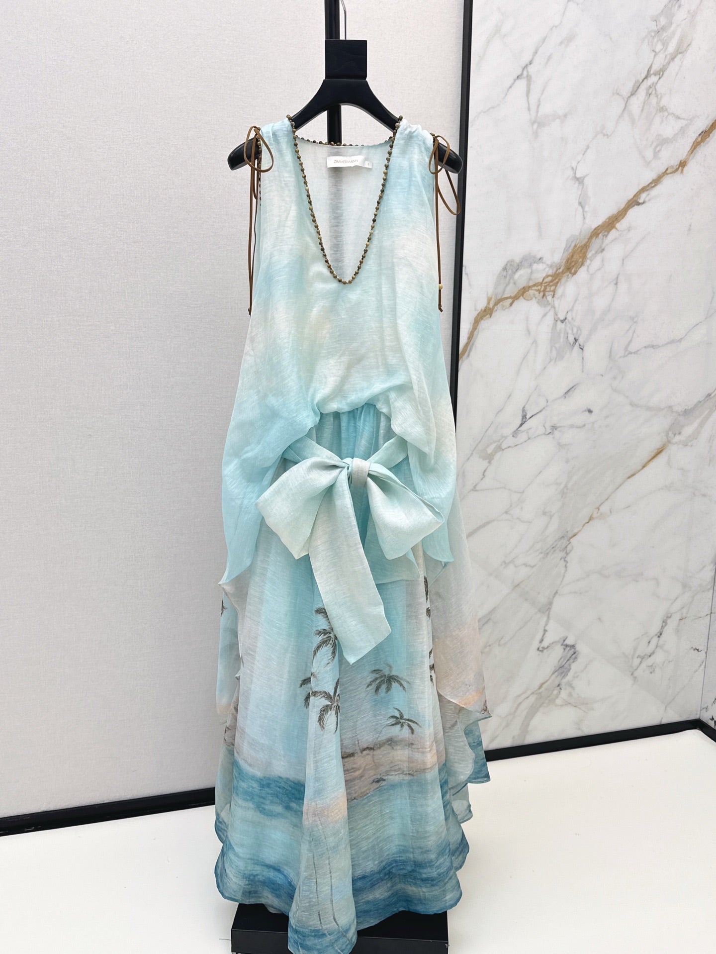 Zim* 25ss printed linen dress