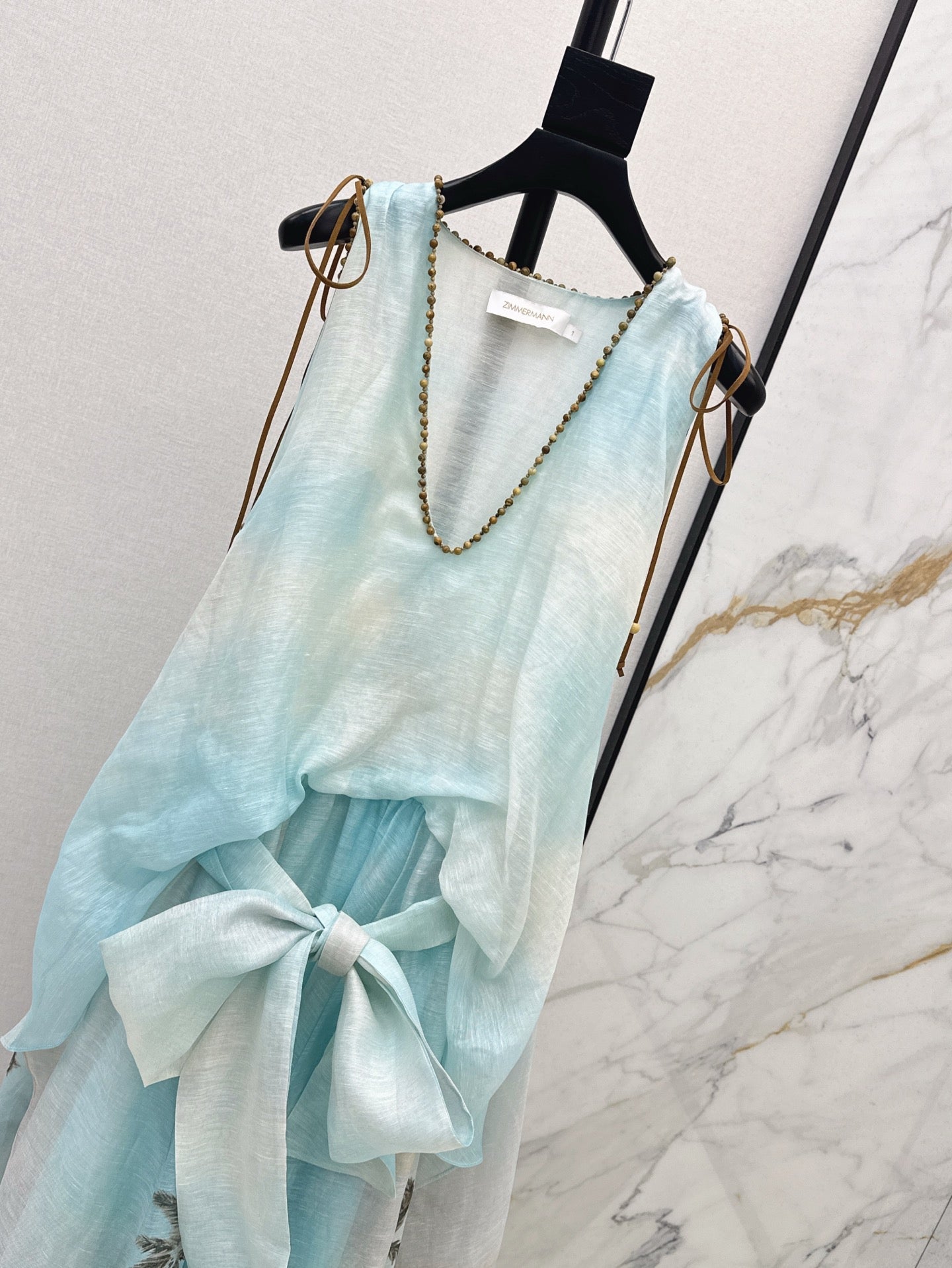 Zim* 25ss printed linen dress