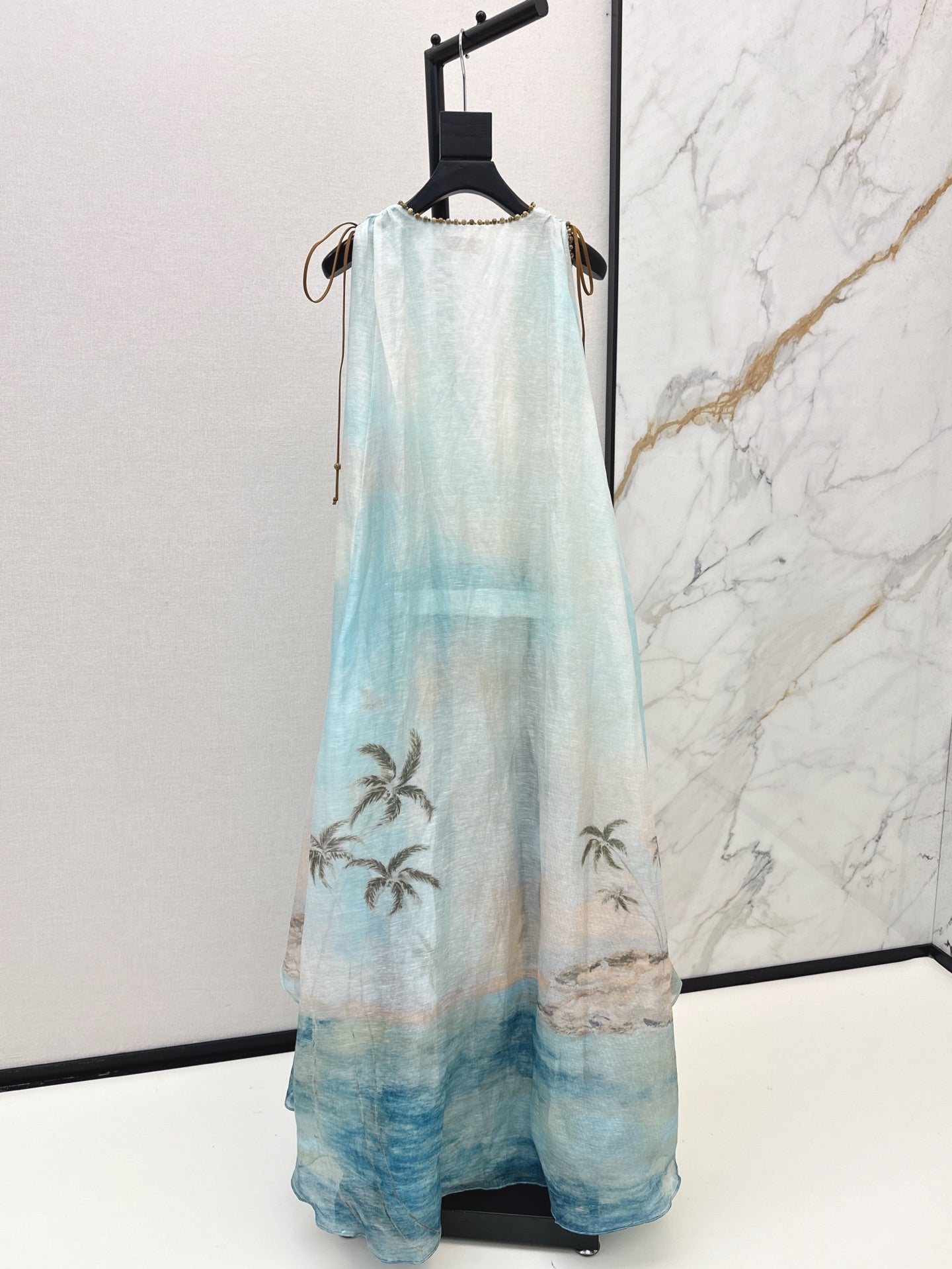 Zim* 25ss printed linen dress