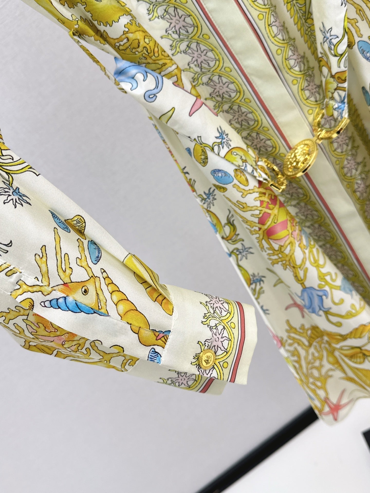 Versa* 25ss Barocco Silk Midi Shirt Dress