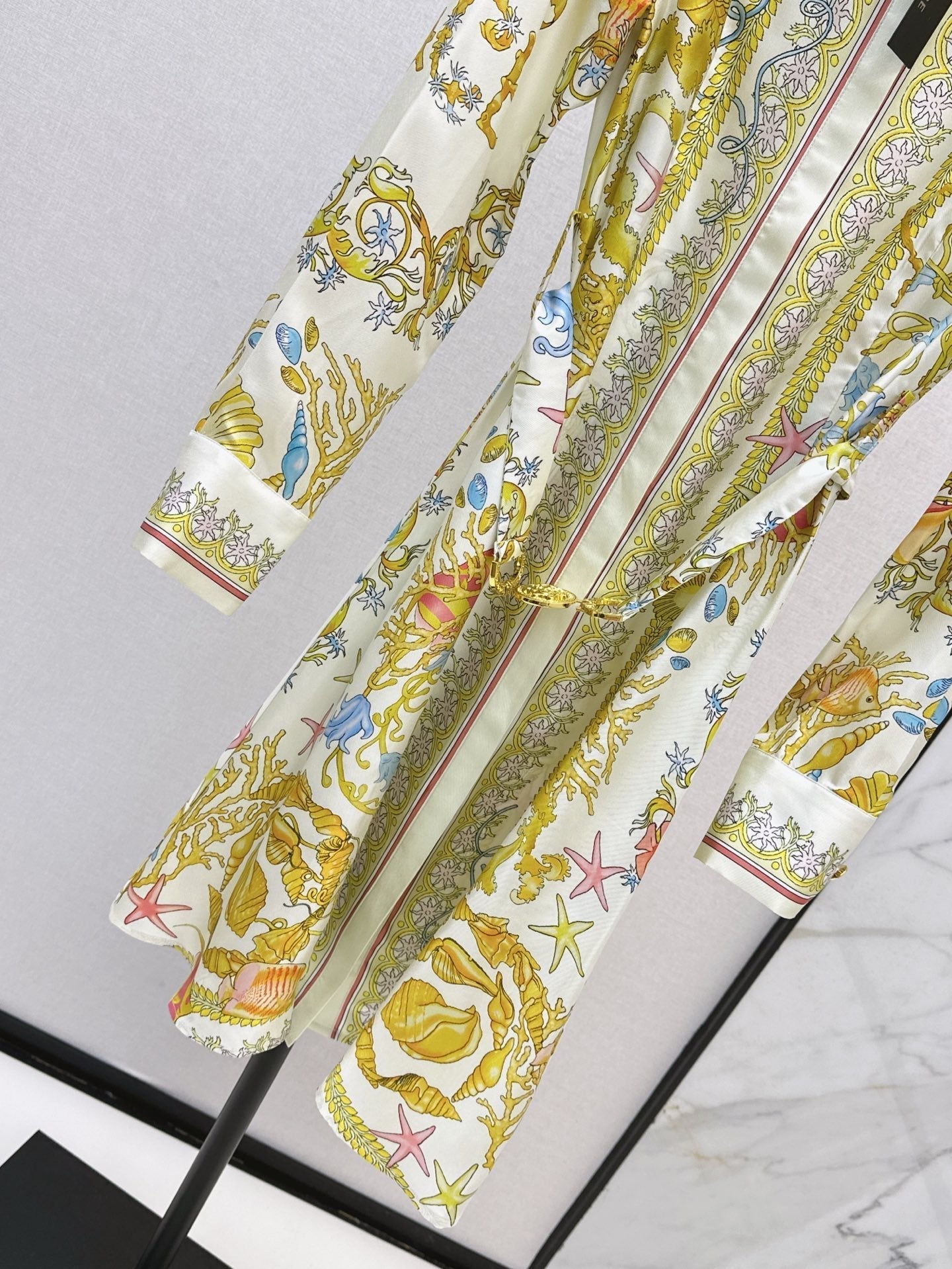 Versa* 25ss Barocco Silk Midi Shirt Dress