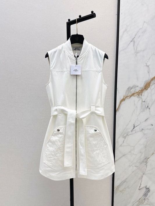 Herm* 25ss tied belt pocket dress