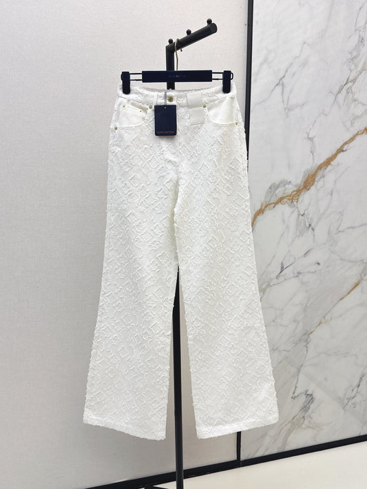 Loui* 25ss monogram jacquard straight denim pants