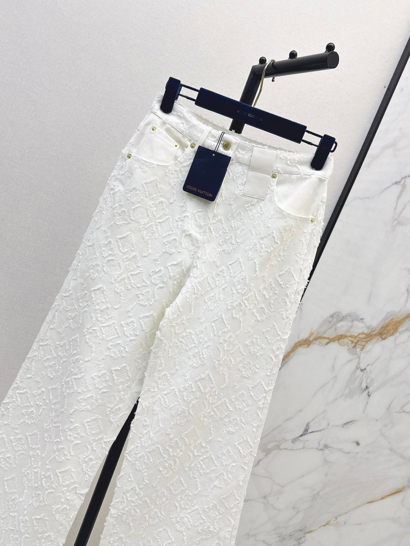Loui* 25ss monogram jacquard straight denim pants