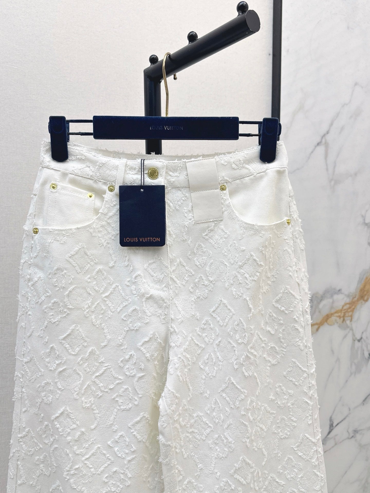 Loui* 25ss monogram jacquard straight denim pants