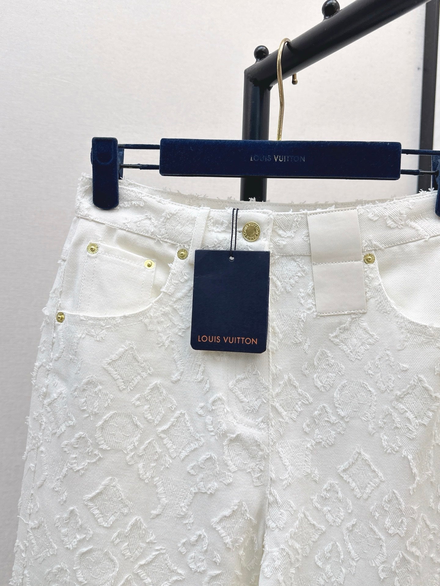 Loui* 25ss monogram jacquard straight denim pants