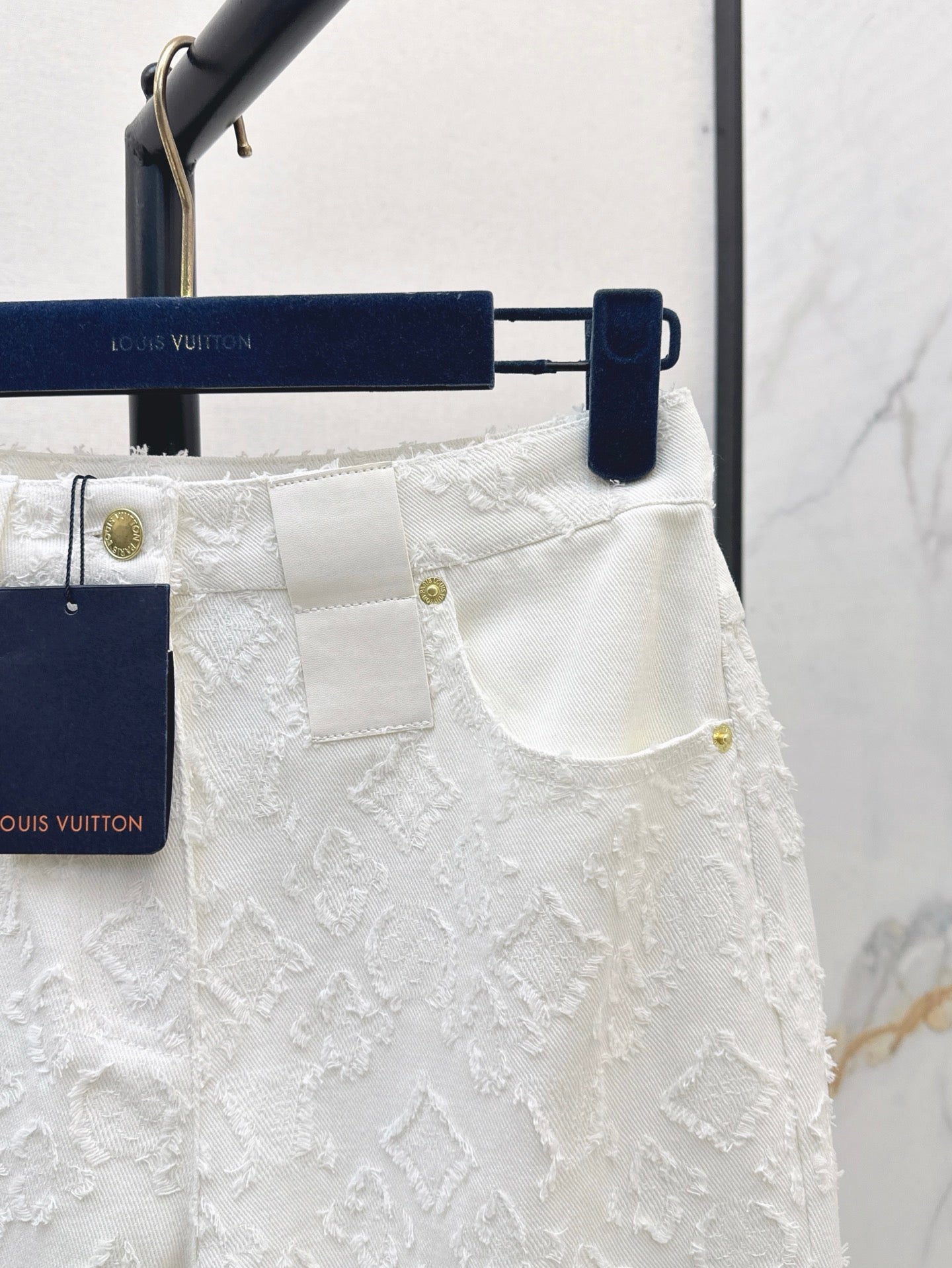 Loui* 25ss monogram jacquard straight denim pants