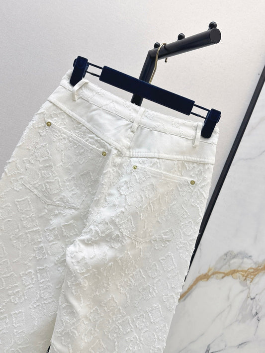 Loui* 25ss monogram jacquard straight denim pants