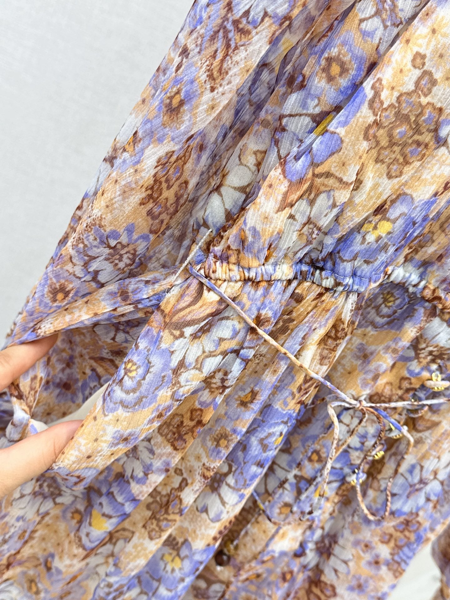 Zim* 25ss floral pattern silk jumpsuit