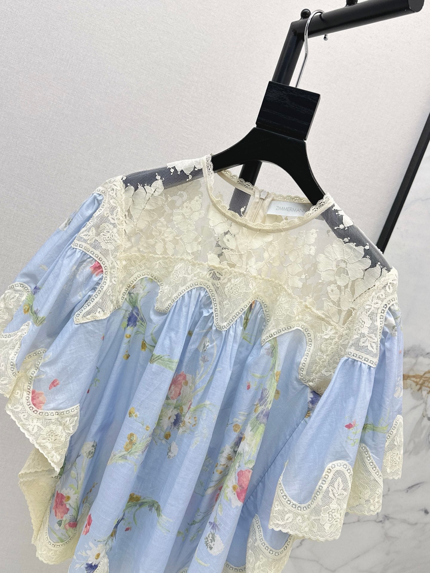 Zim* 25ss lace cape shirt