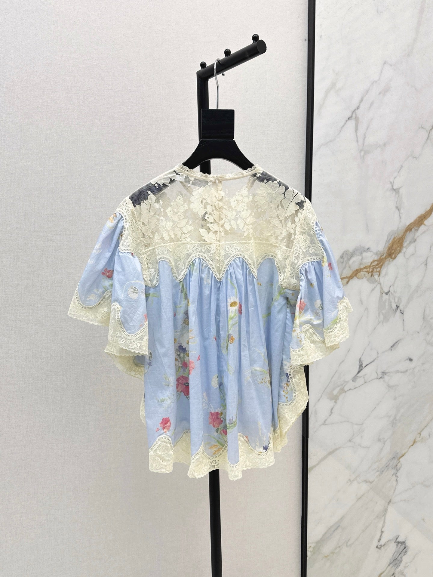 Zim* 25ss lace cape shirt