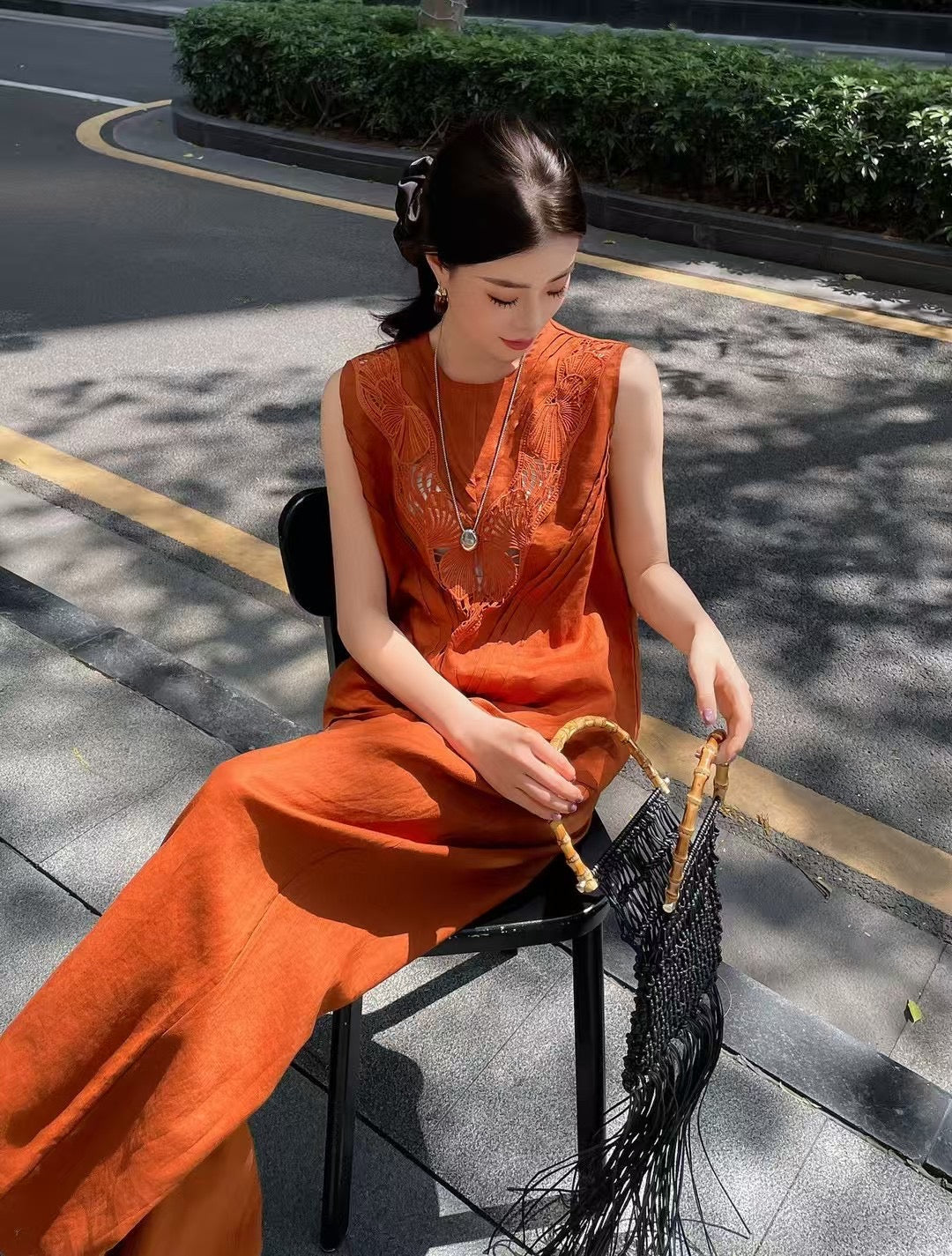 Lor*P 25ss embroidered linen suit