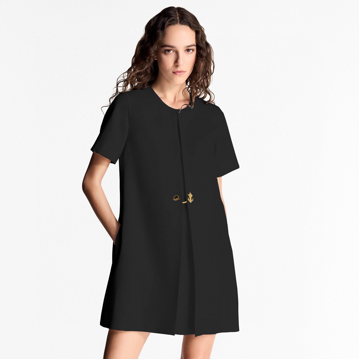 Loui* 25ss anchor button A-line dress