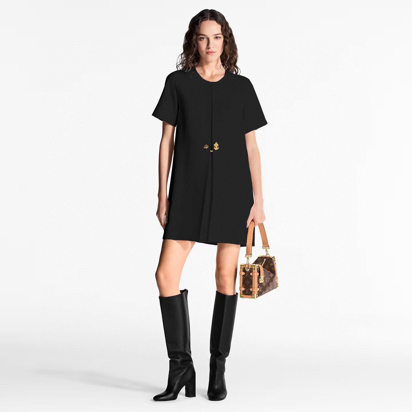 Loui* 25ss anchor button A-line dress