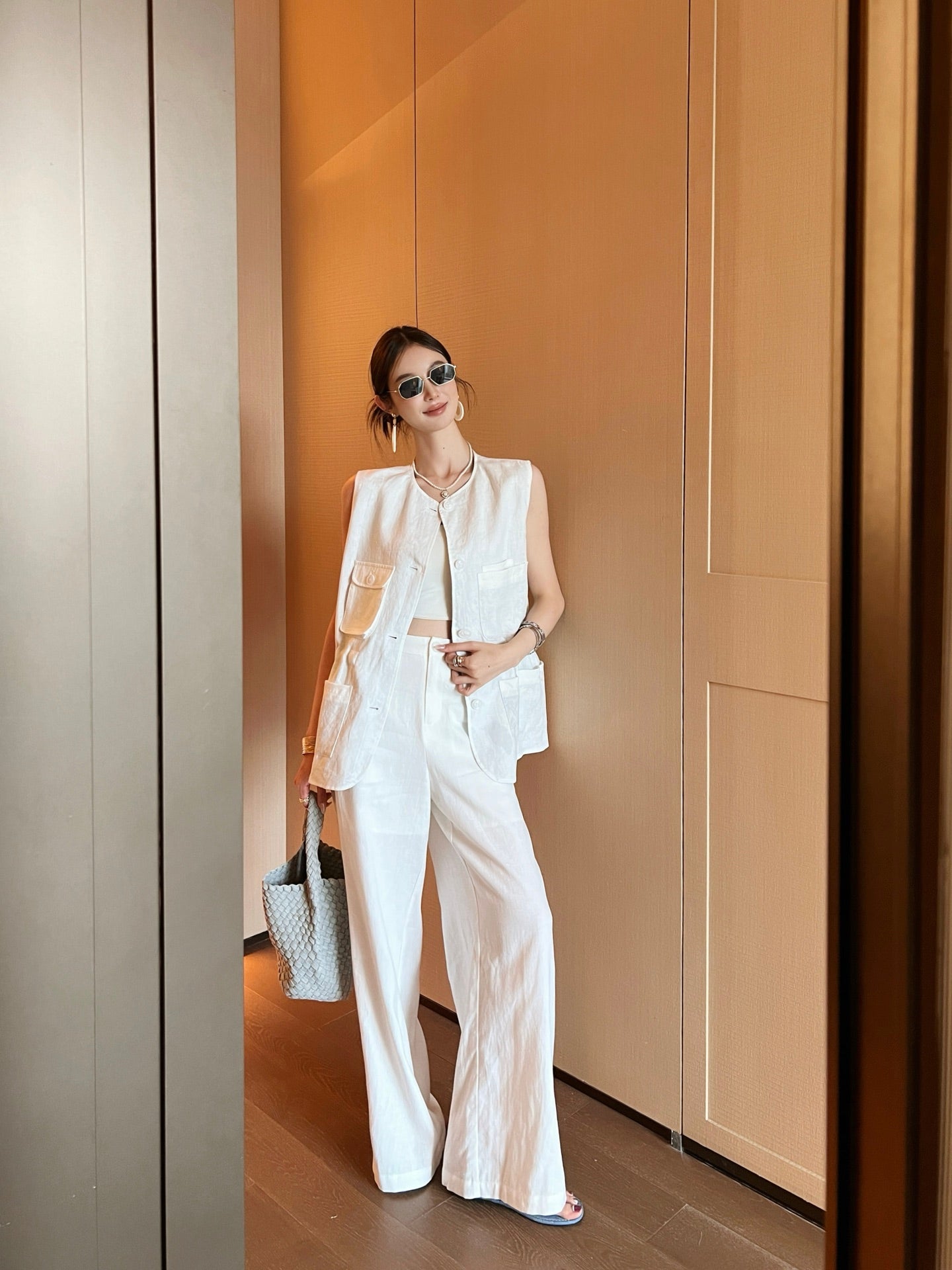 Lor*P 25ss linen vest jacket