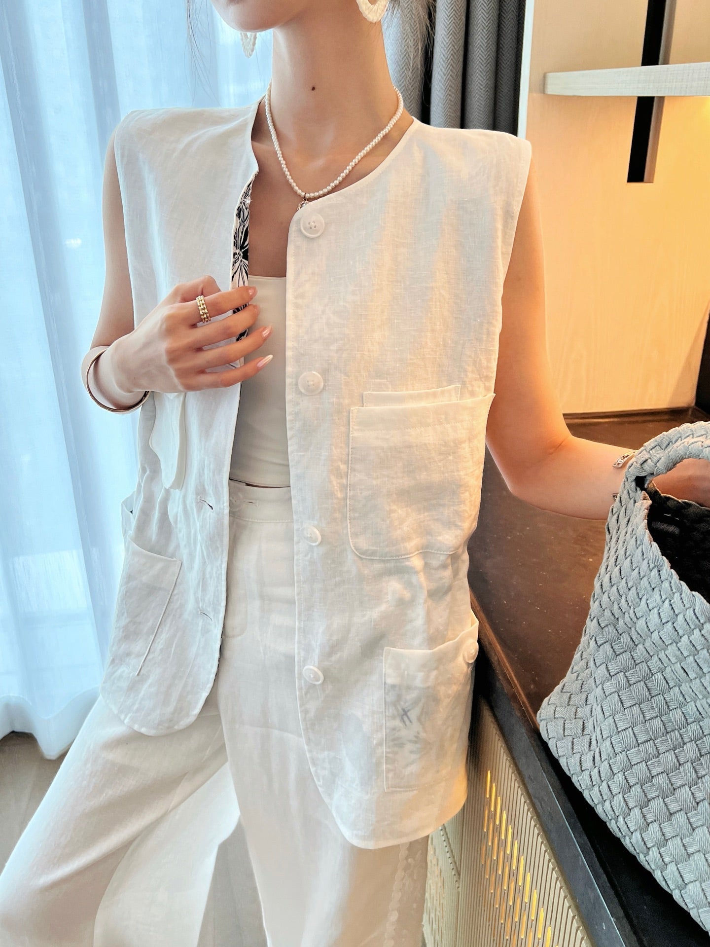 Lor*P 25ss linen vest jacket