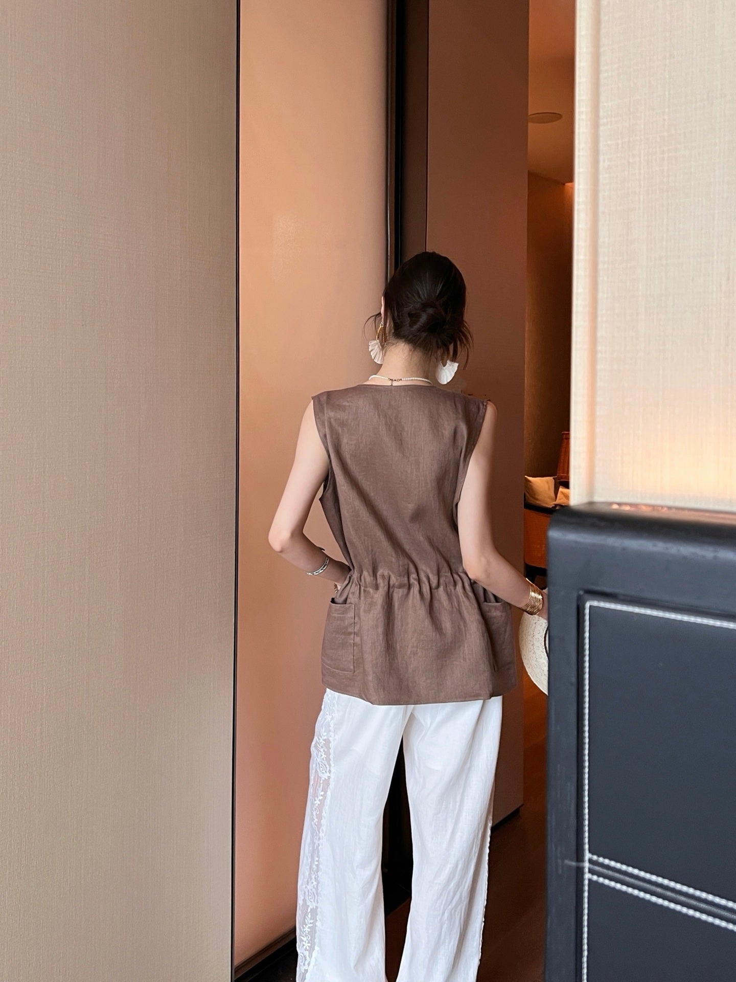 Lor*P 25ss linen vest jacket