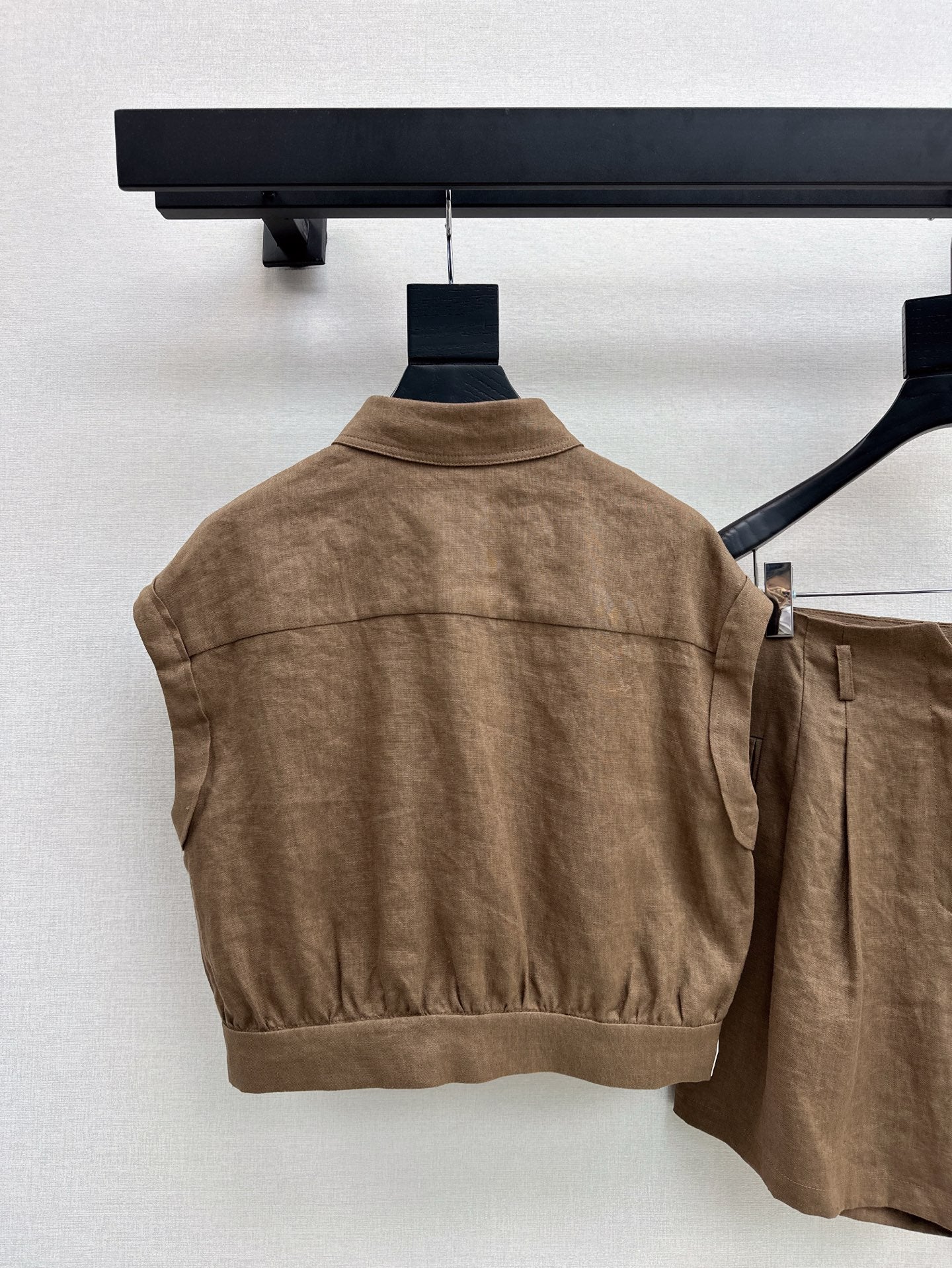 Lor*P 25ss linen cap sleeve top and shorts set