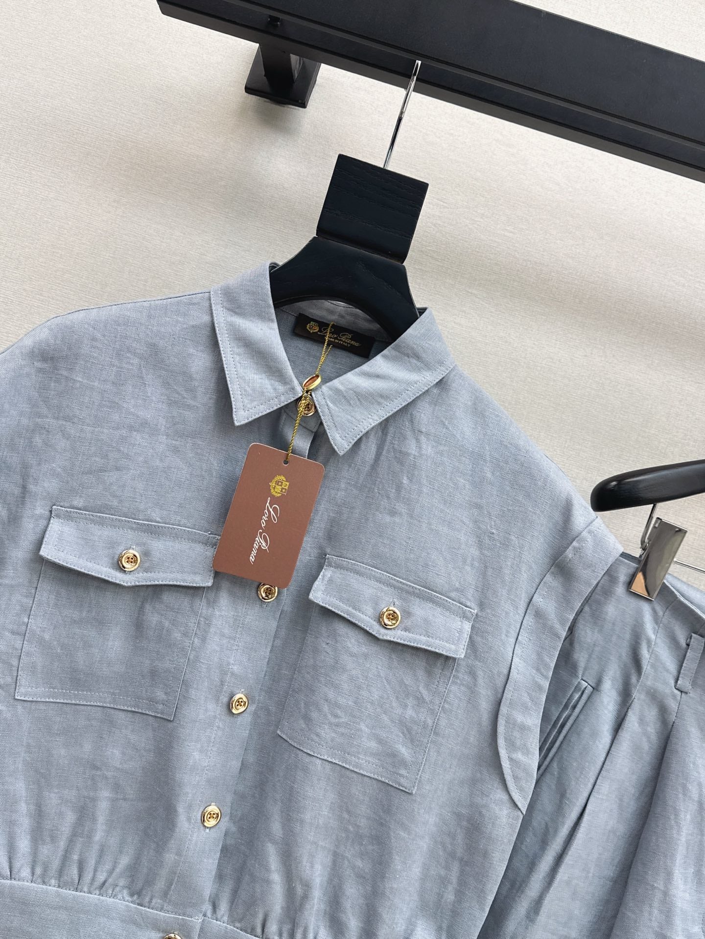 Lor*P 25ss linen cap sleeve top and shorts set