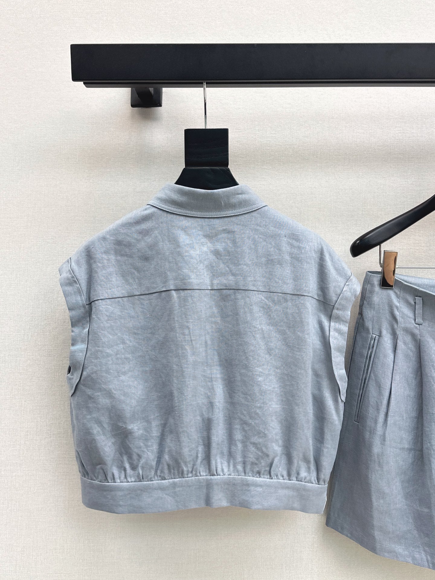 Lor*P 25ss linen cap sleeve top and shorts set