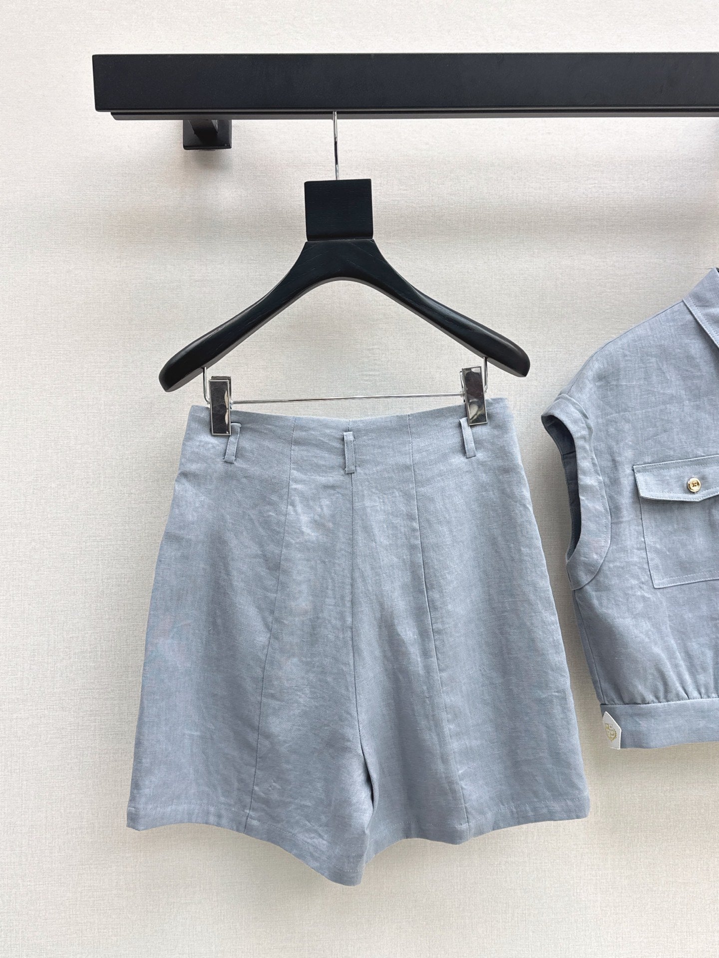 Lor*P 25ss linen cap sleeve top and shorts set