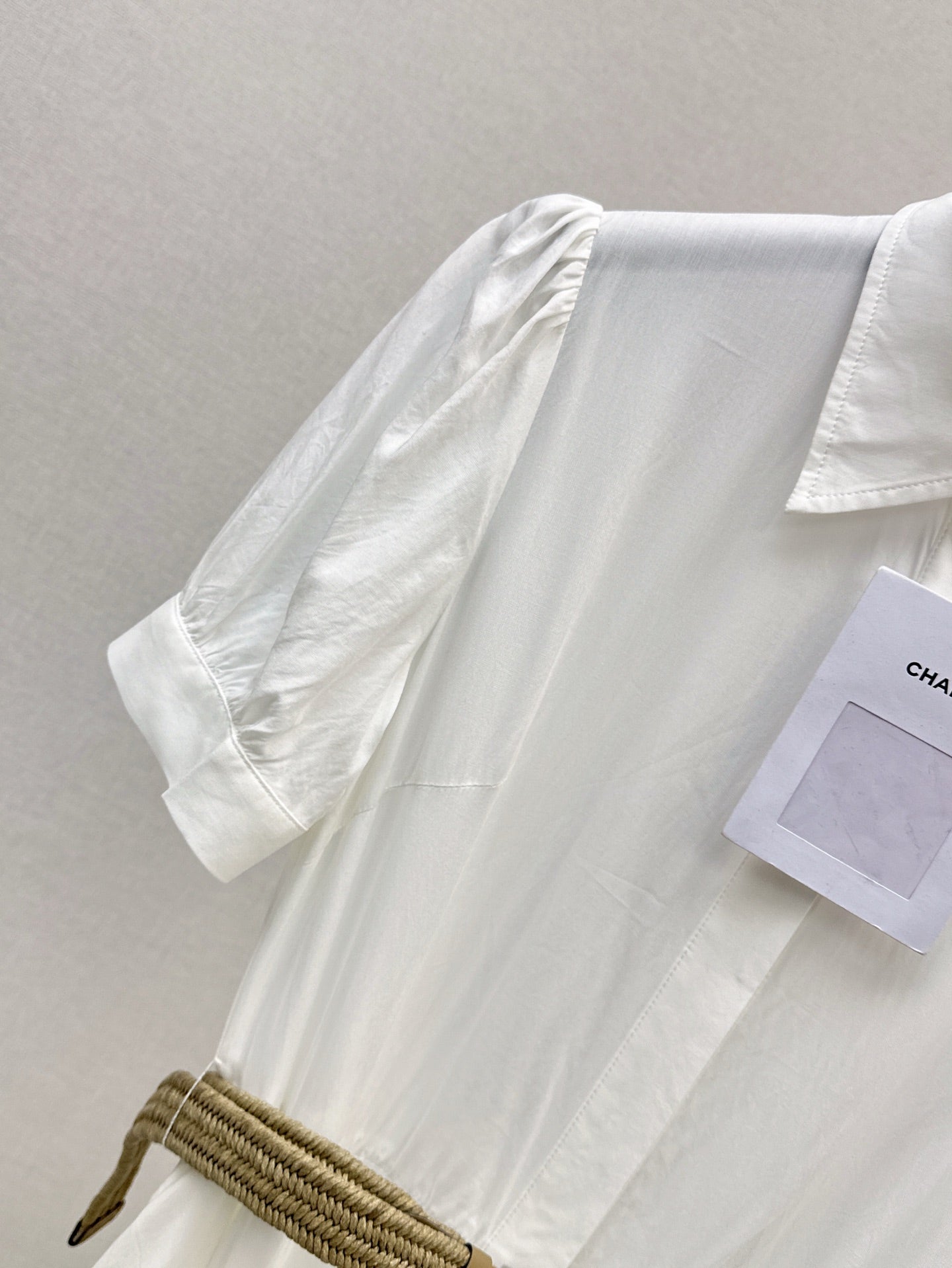 C*nel 25ss embroidered belted long shirt dress