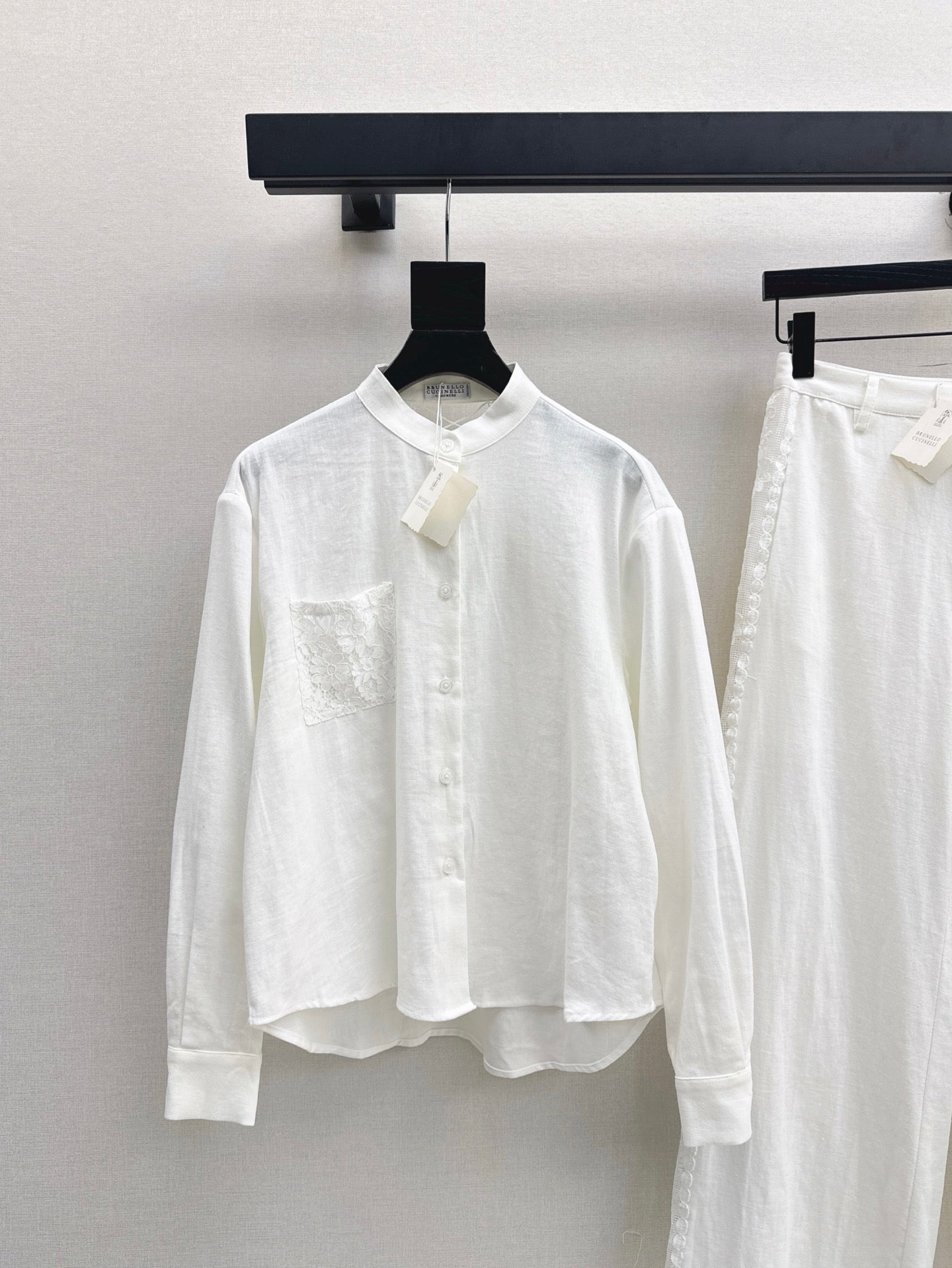 Brune*C 25ss linen lace suit