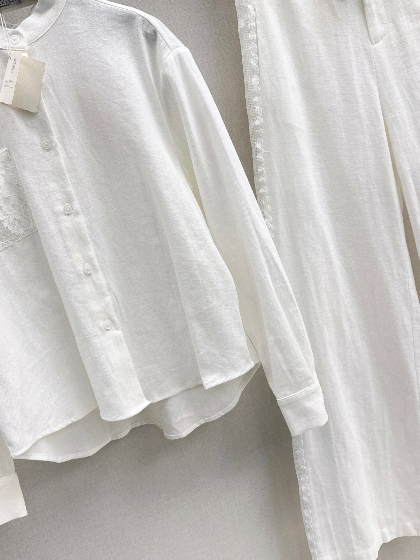 Brune*C 25ss linen lace suit