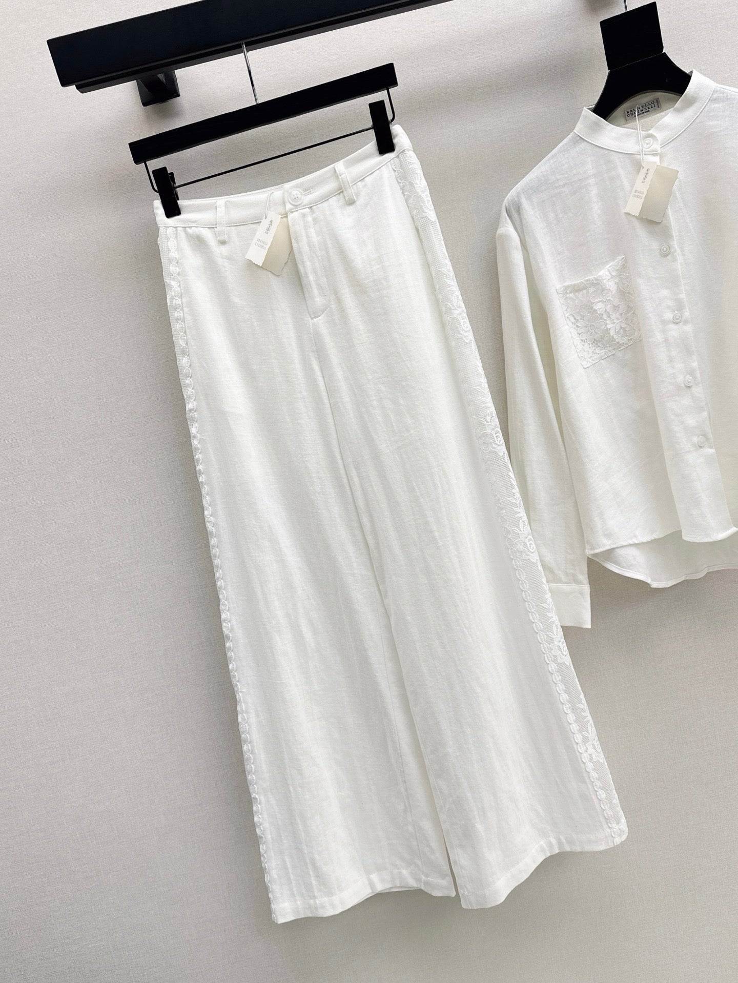 Brune*C 25ss linen lace suit