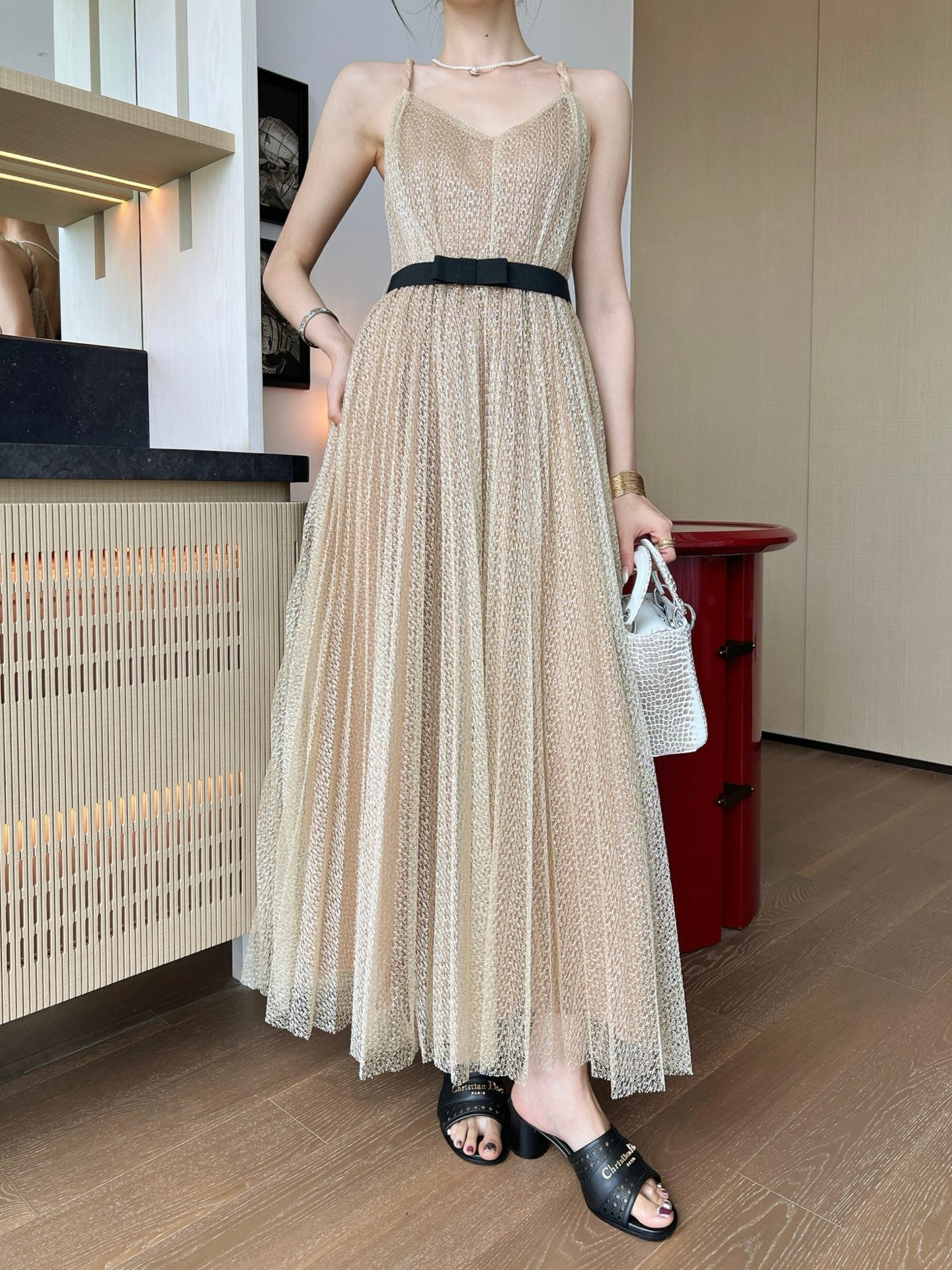 D*r 25ss flared mesh dress