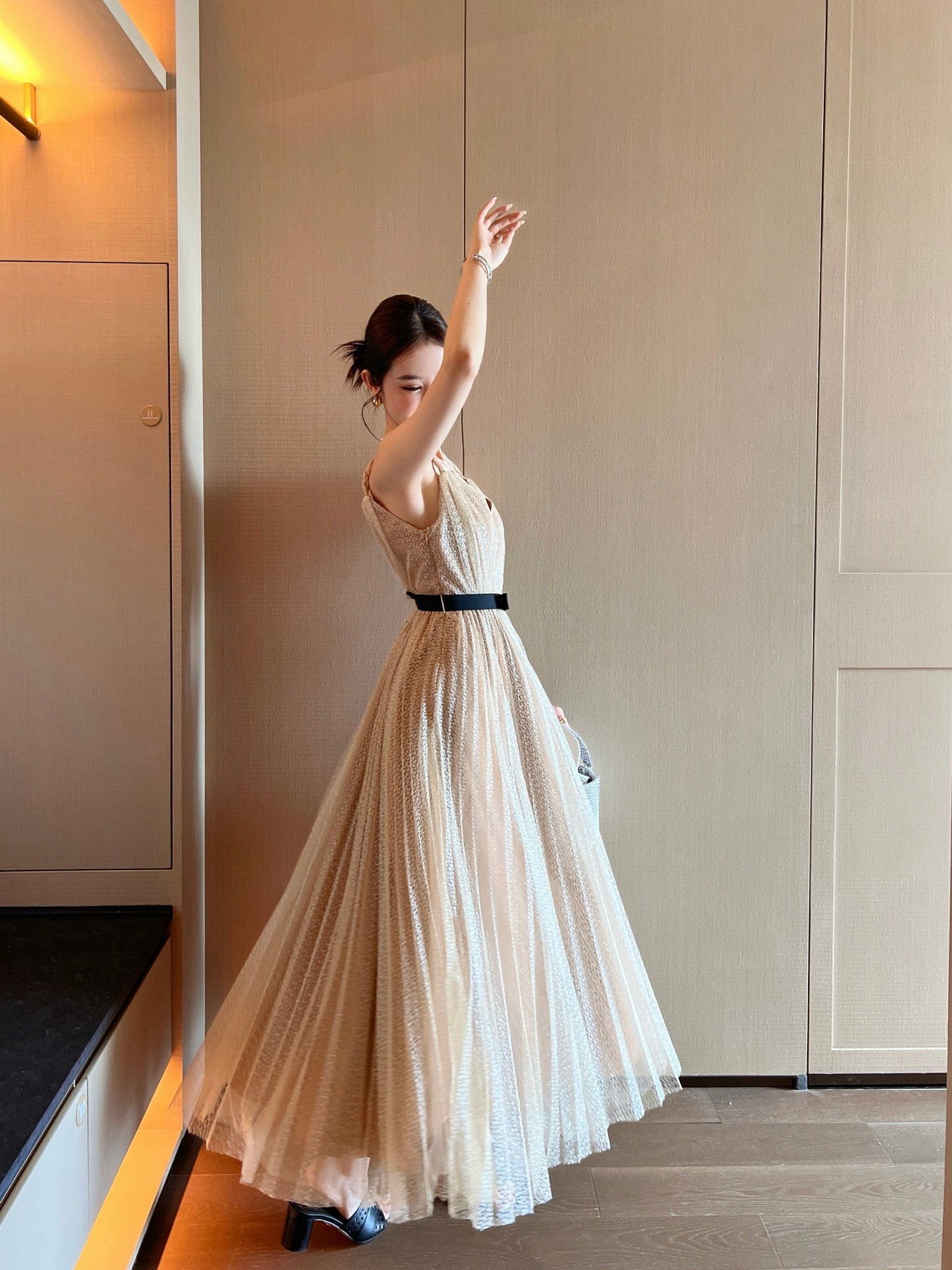 D*r 25ss flared mesh dress