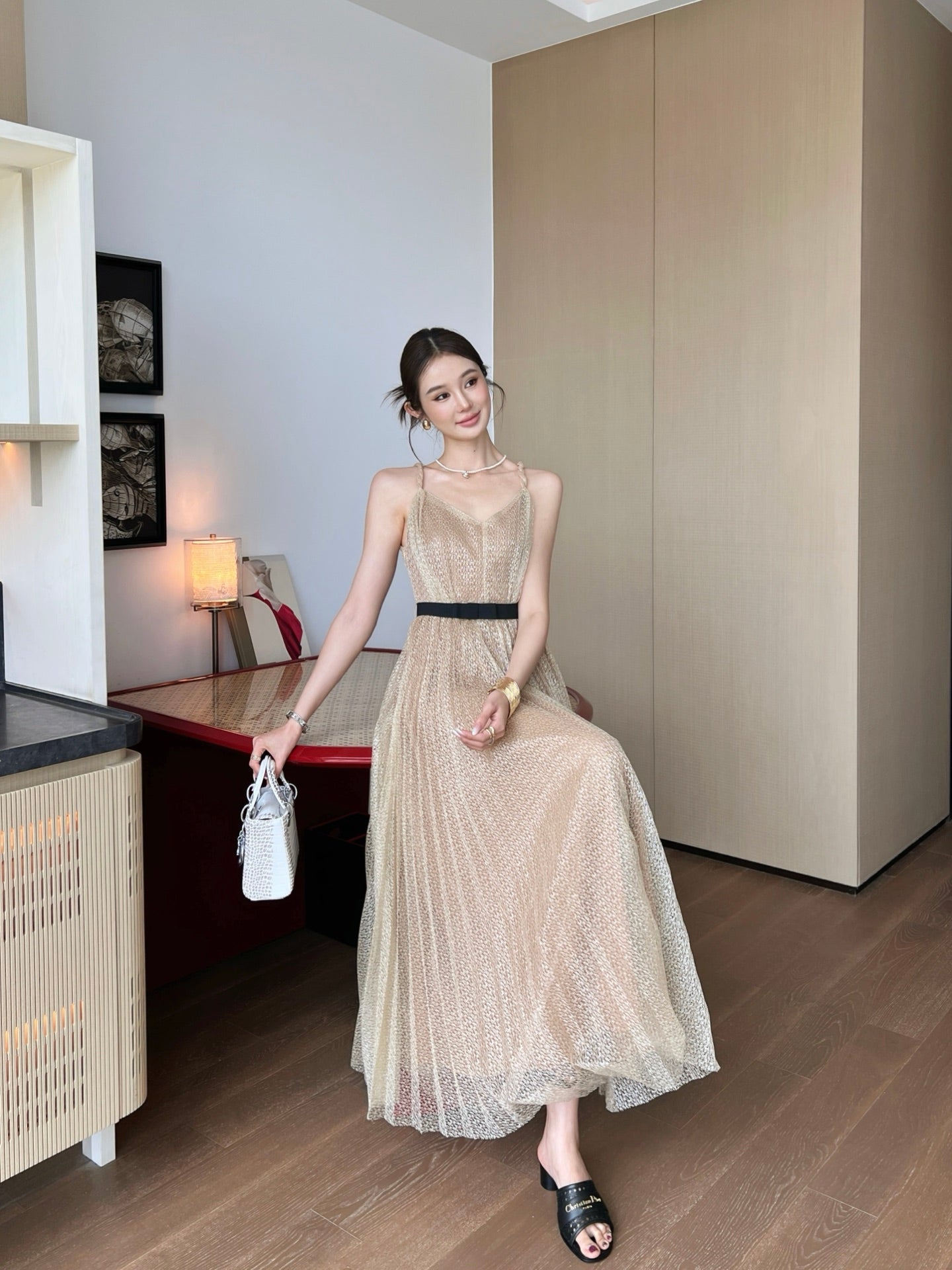 D*r 25ss flared mesh dress