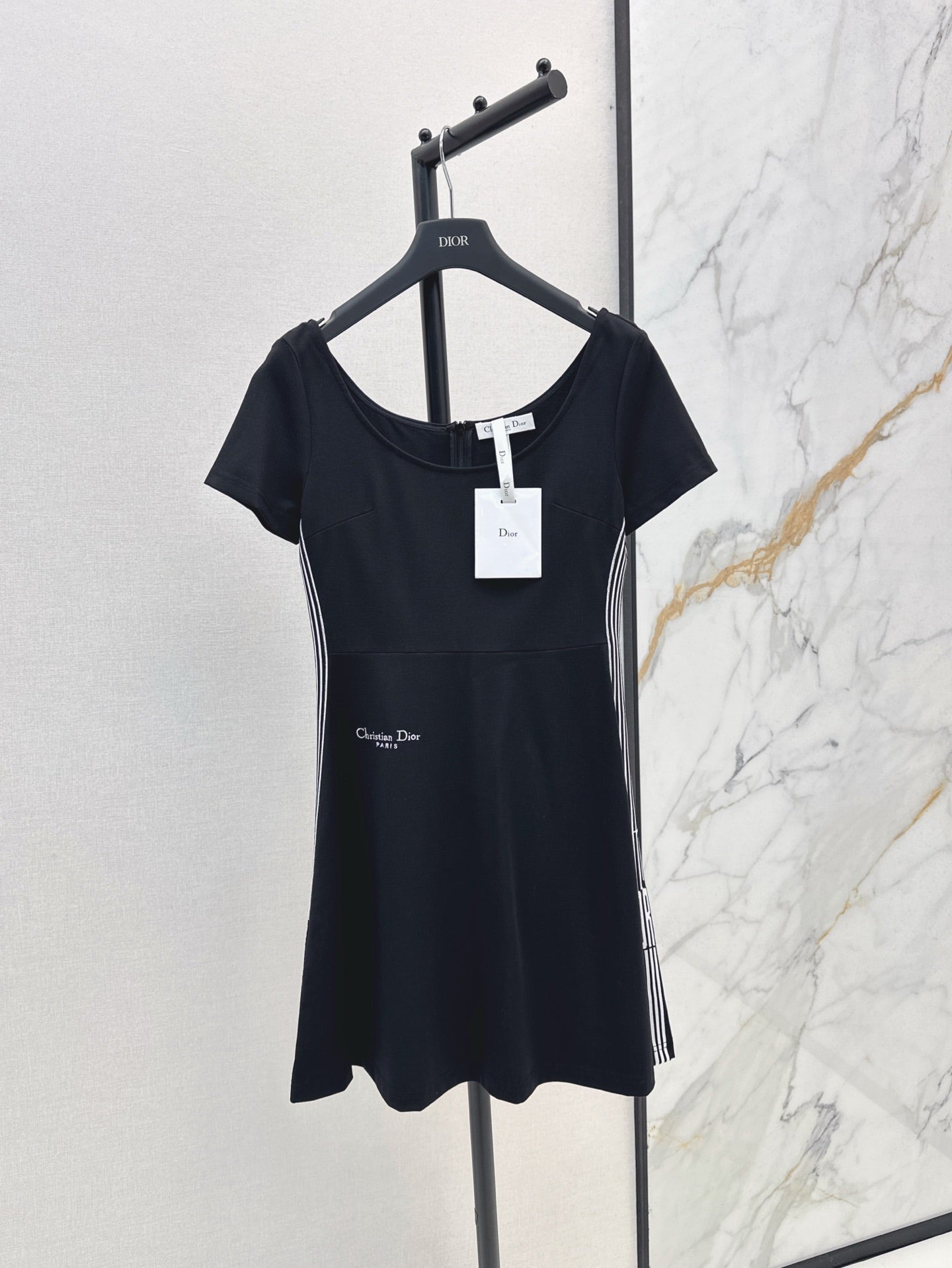 D*r 25ss short flared dress with web