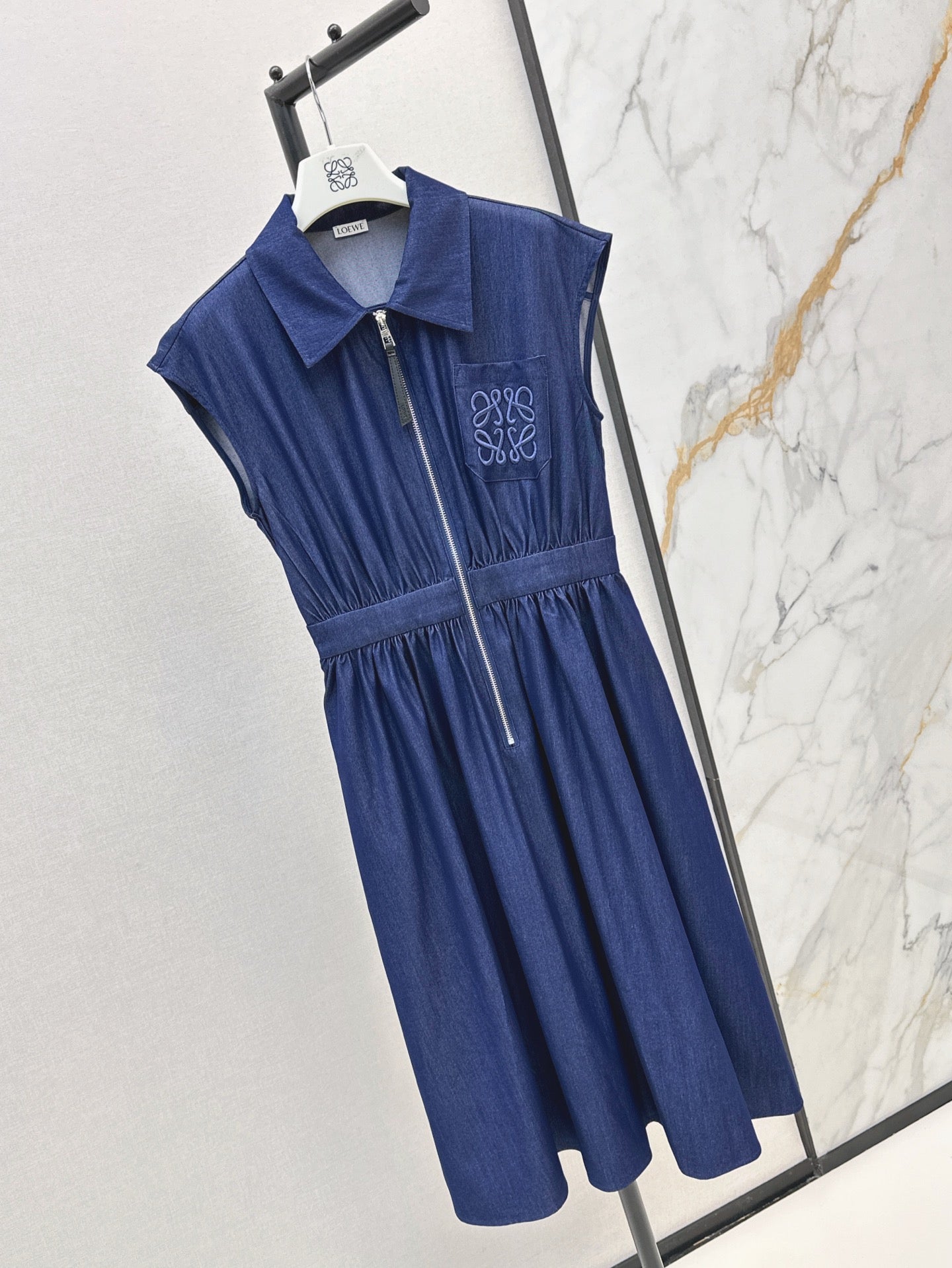 Loe* 25ss zipper demin dress