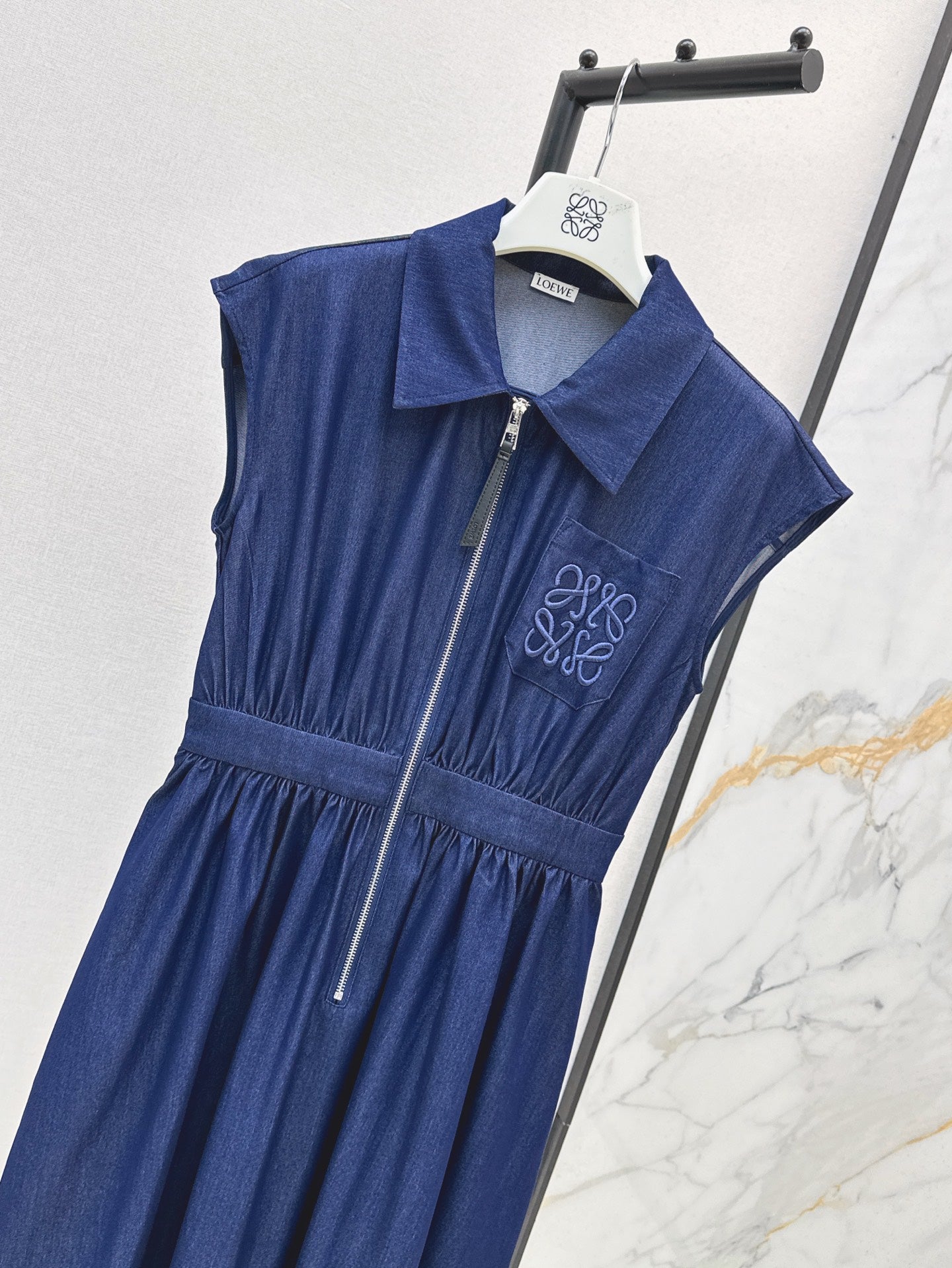 Loe* 25ss zipper demin dress