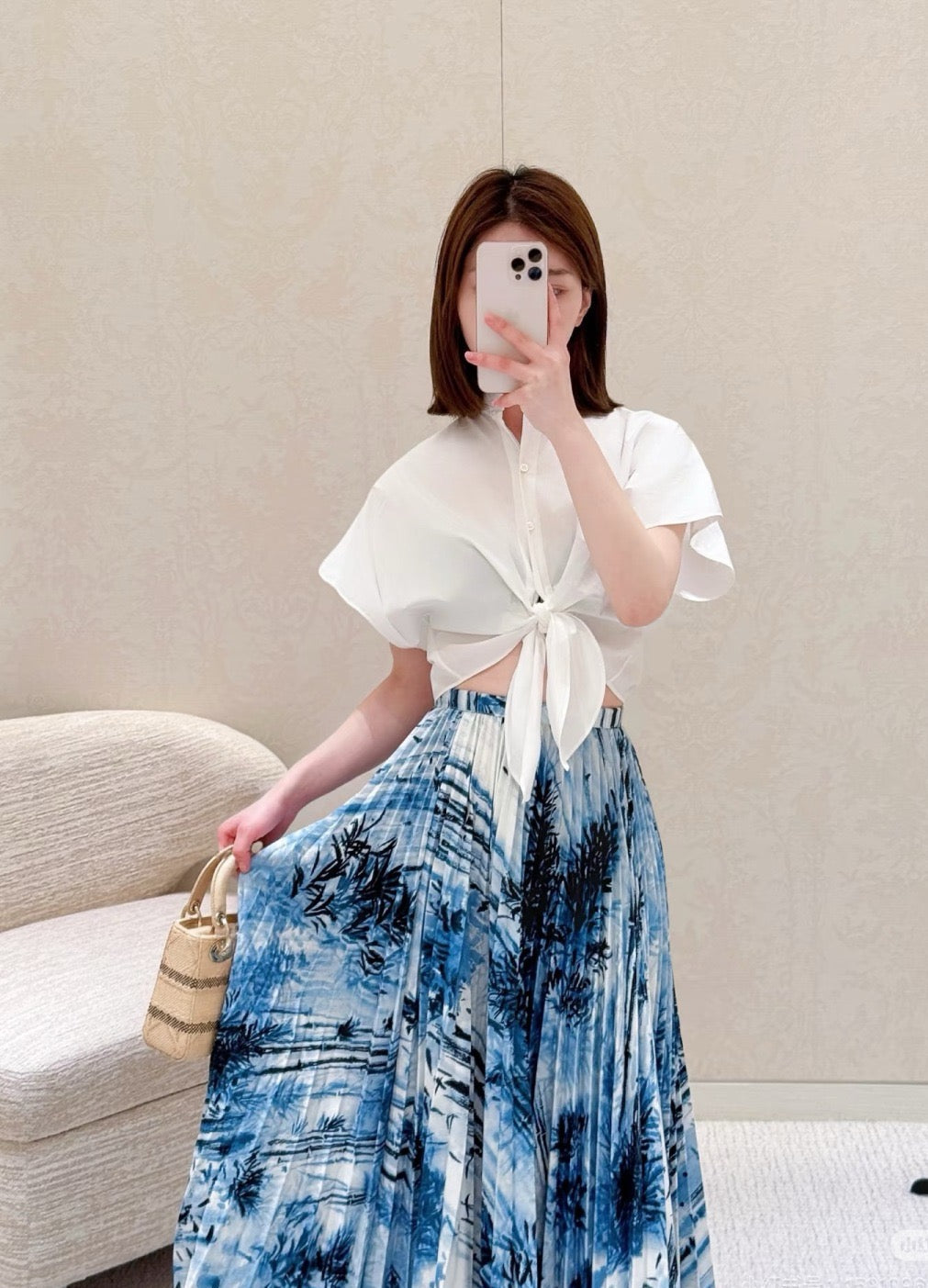 D*r 25ss tied cropped blouse