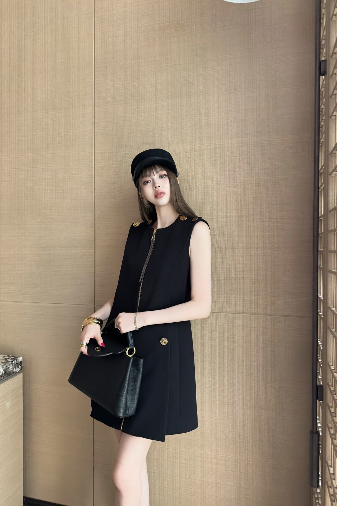 Loui* 25ss zip-up short dress