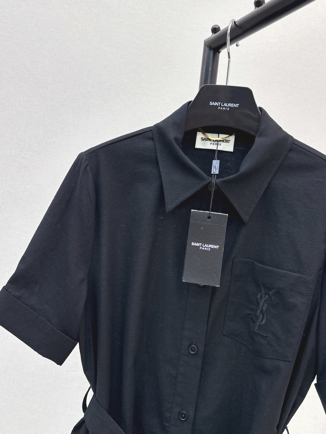 YS* embroidered tied shirtdress